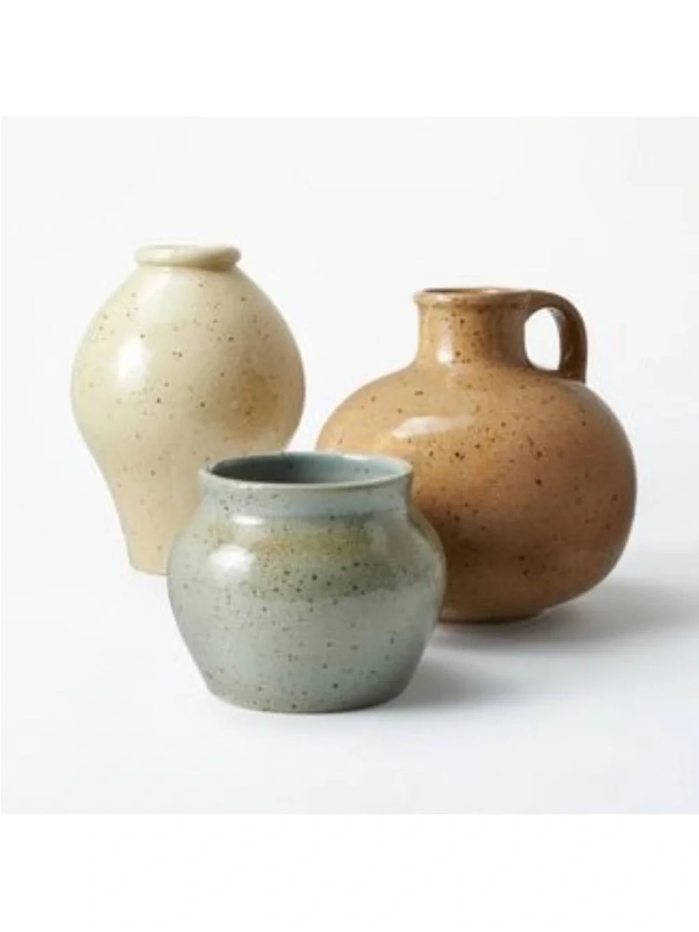 Studio McGee Handled Vintage Vase Pot - Threshold Brown FALL Stoneware Speckled